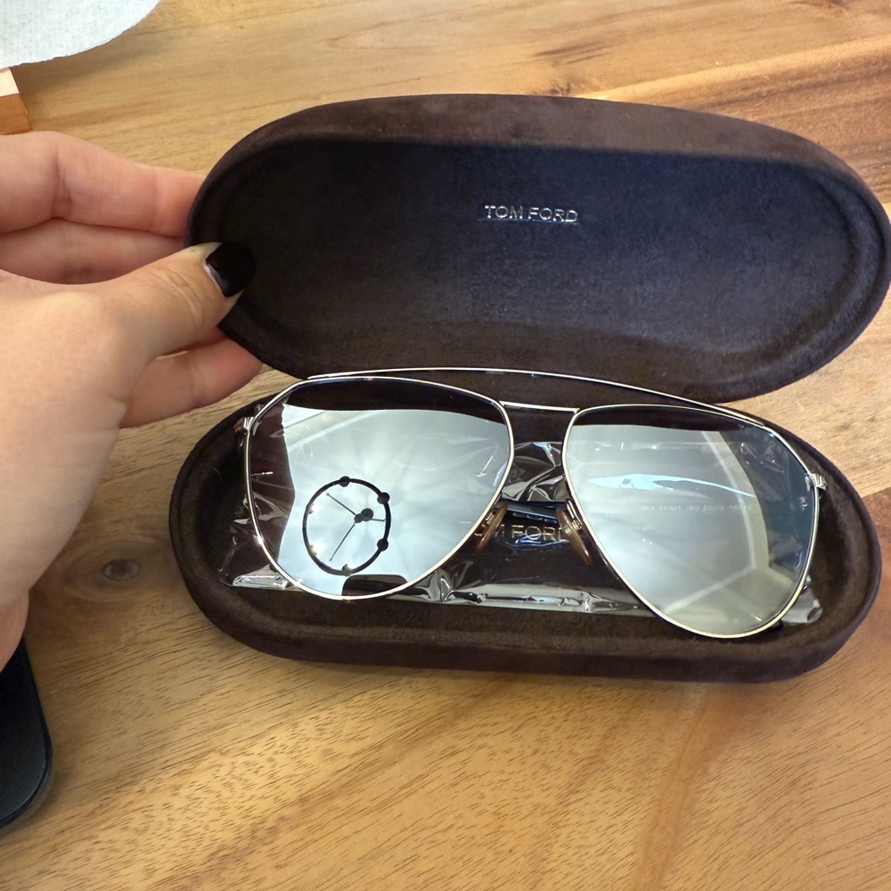 Tom Ford Binx Silver Aviator Sunglasses